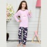 Różowa piżama dziewczęca z misiem 122 128 134 140 146 152