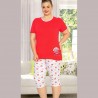 Czerwona damska piżama plus size