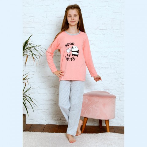 Piżama dziecięca różowa uroczy nadruk 134 do 164
