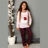 Śliczna bawełniana piżama dziewczęca kolor różowy 134 do 164