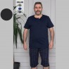 piżama męska grafitowa wzór w kratę XL 2XL 4XL