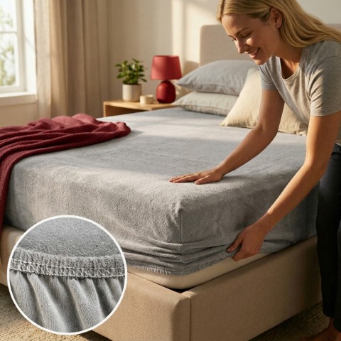 Prześcieradło bawełniane frotte 140x200 | Grube Gramatura 180g
